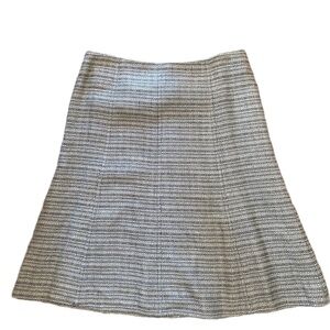 AKRIS Classic A-Line knee length Tweed Skirt beige black